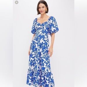 Hyacinth House blue floral seaport midi dress